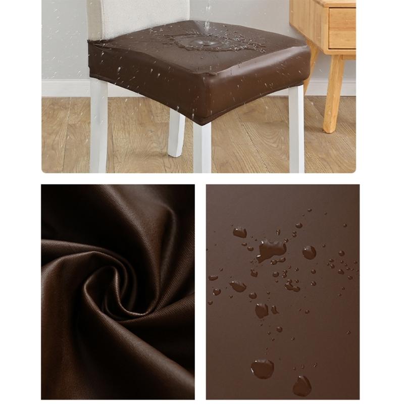 Waterproofs PU Leather Chair Cover Waterproofs Stretch Chair Slipcovers for Dining Room Home Kitchen Seats Protectors