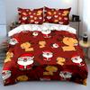 Santa and Reindeer Pattern Bedding Duvet Cover Set Duvet Cover Pillowcases  (1*Duvet Cover 2*Pillowcases, Without Duvet Insert)