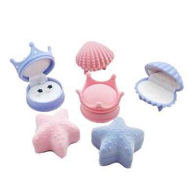 Velvet Cartoon Jewelry Box with Necklace, Earrings & Ring for Kids