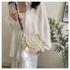 Fashion Hollow Woven Shoulder Bag for Women Handmade Cotton Thread Crochet Flower Crossbody Bag Summer Beach Flip Button Handbag