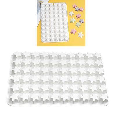 Silikonform in Sternform mit 60 Mulden, Fondant-Kuchenform, DIY-Backwerkzeug für Schokolade, Süßigkeiten, Kerzen und handgemachte Seife