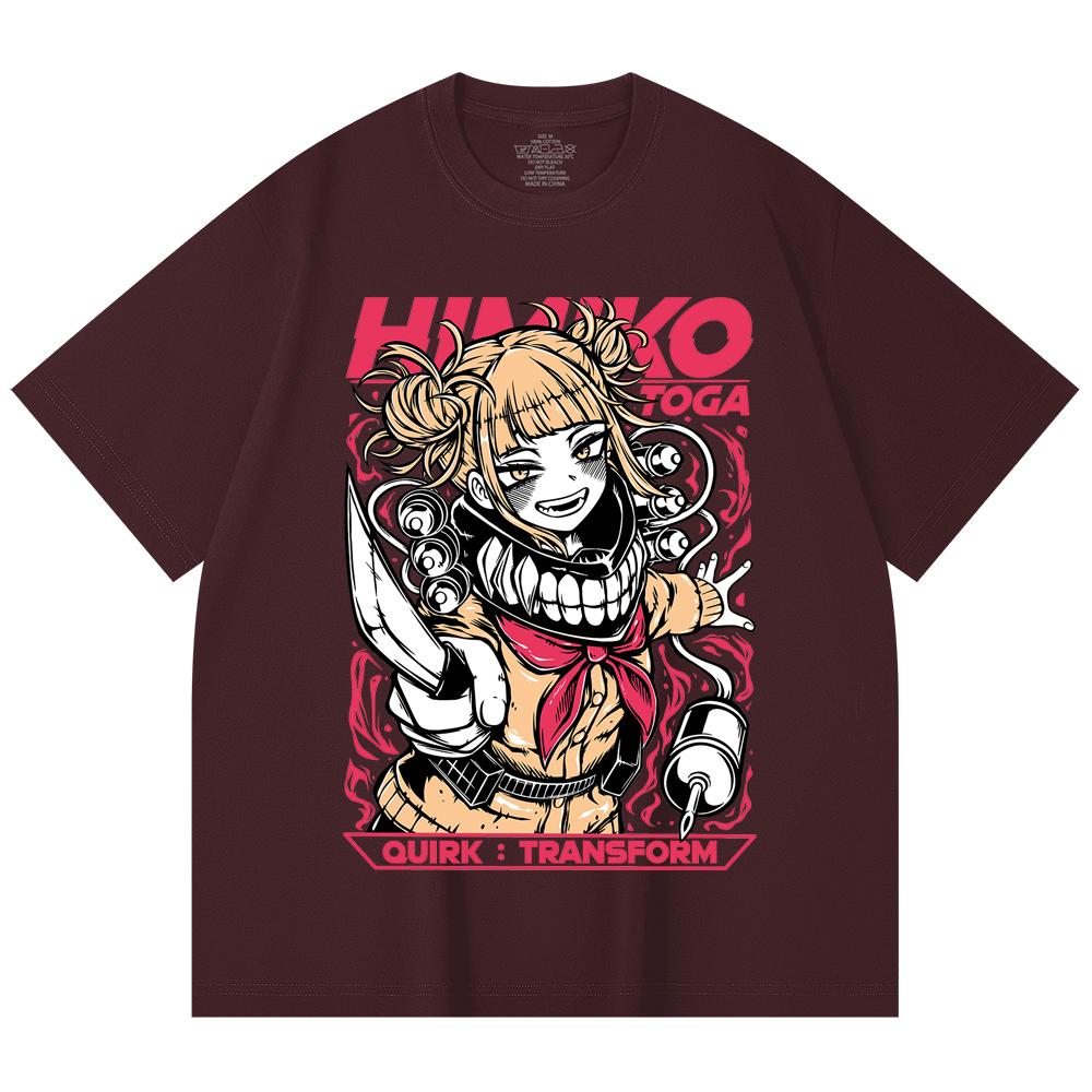 

230 Gsm 100% Cotton My Hero Academia V12 Toga Print Unisex Heavy Cotton T Shirt 2XL