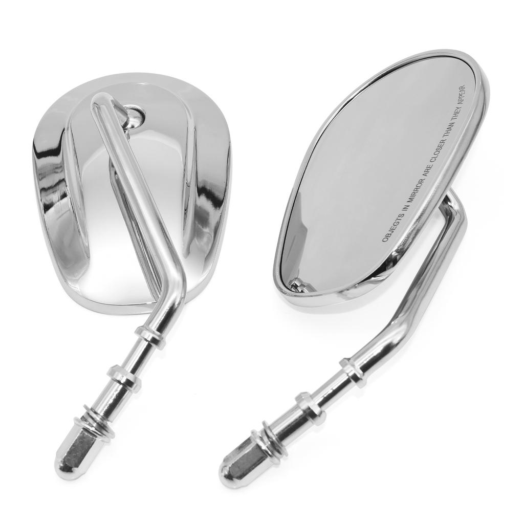 Motorcycle Universal Rear Side Mirror Chrome Reverse Lens Rearview Bar End Mirrors Universal For Harley Suzuki Kawasaki Chopper