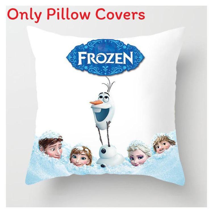 The Frozen Snow Queen Cartoon Cushion Cover Linen Material Cozy Spaces Home
