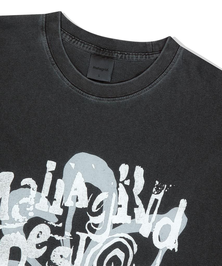 MAHAGRID Flower Star Pigment Tee Charcoal(Mg2Fmmt512A)