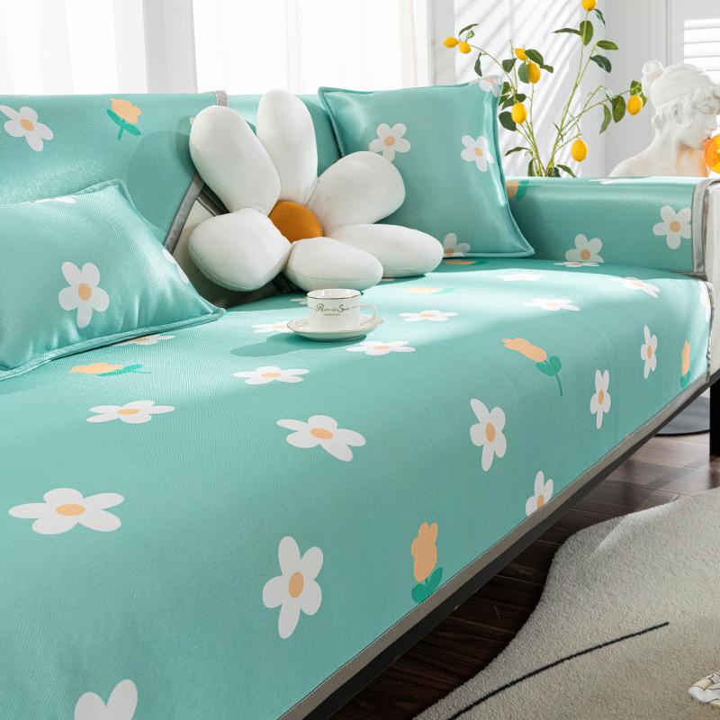 

Ледяной шелк, подушка для дивана, лето, лето, лето, лето, коврик, подушка для сиденья, новый стиль, нескользящий чехол для дивана, тканевый чехол 90*70cm