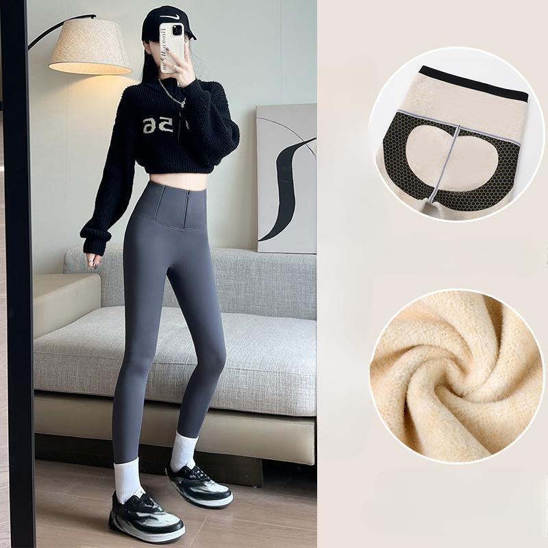 Весна Лето Новые Леггинсы Shark Женские Молнии Утягивающие Высокая Талия Фитнес Спорт Push Up Обтягивающие Брюки M серый