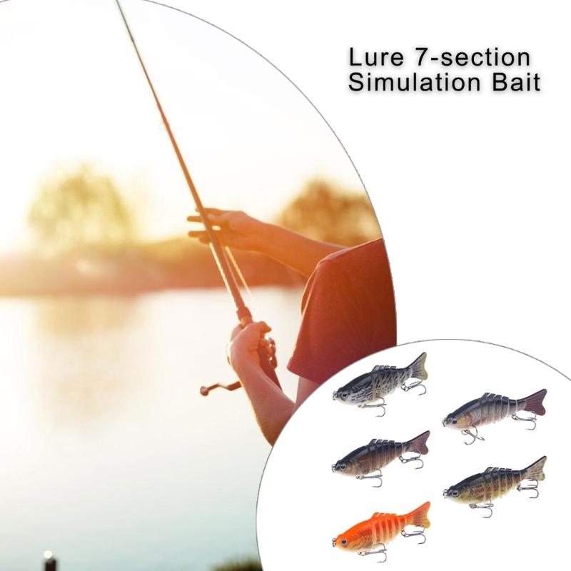 Swimming Lures Multi Jointed Swimbaits with Treble Hook 10cm Fishing Lure Artificial Hard Baits for Trout