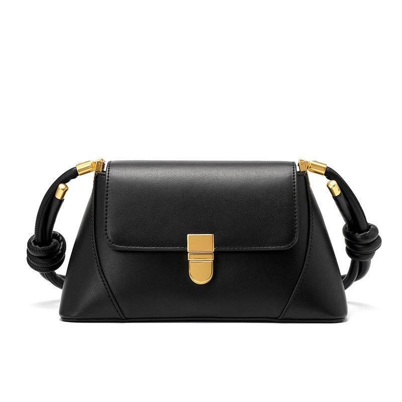 Retro women's bag generation winter new shoulder armpit bag real cowhide niche baguette bag