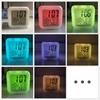 LED 7 Colors Mini Clock Smart Digital Alarm Table Clock with Thermometer Calendar Week Month Display