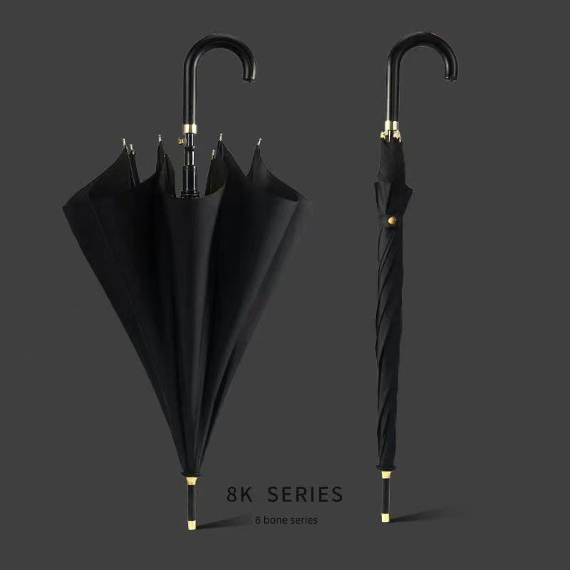 Super Strong Sun Protection Umbrella, Large 24-Rib Curved Hook Long Handle Umbrella for Men, Extra Large Size, Home Use, Thickened, Reinforced