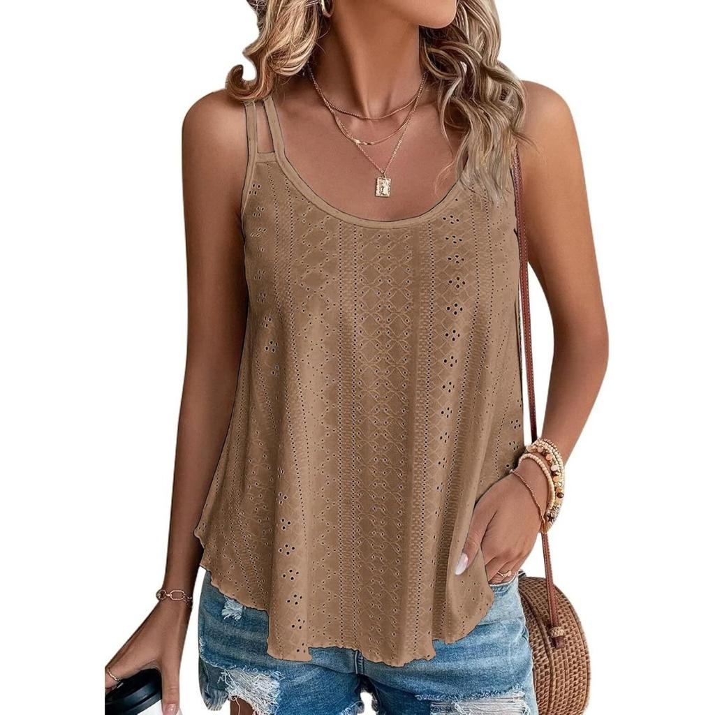 Dámská letní móda Elastické očka, Všestranná V-výstřih Tenká ramínka Vesta