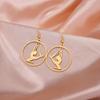 Cazador Gymnast Hoop Earrings for Women Stainless Steel Gymnastics Pendant Drop Earrings Birthday Gift Jewelry 2026 Trendy
