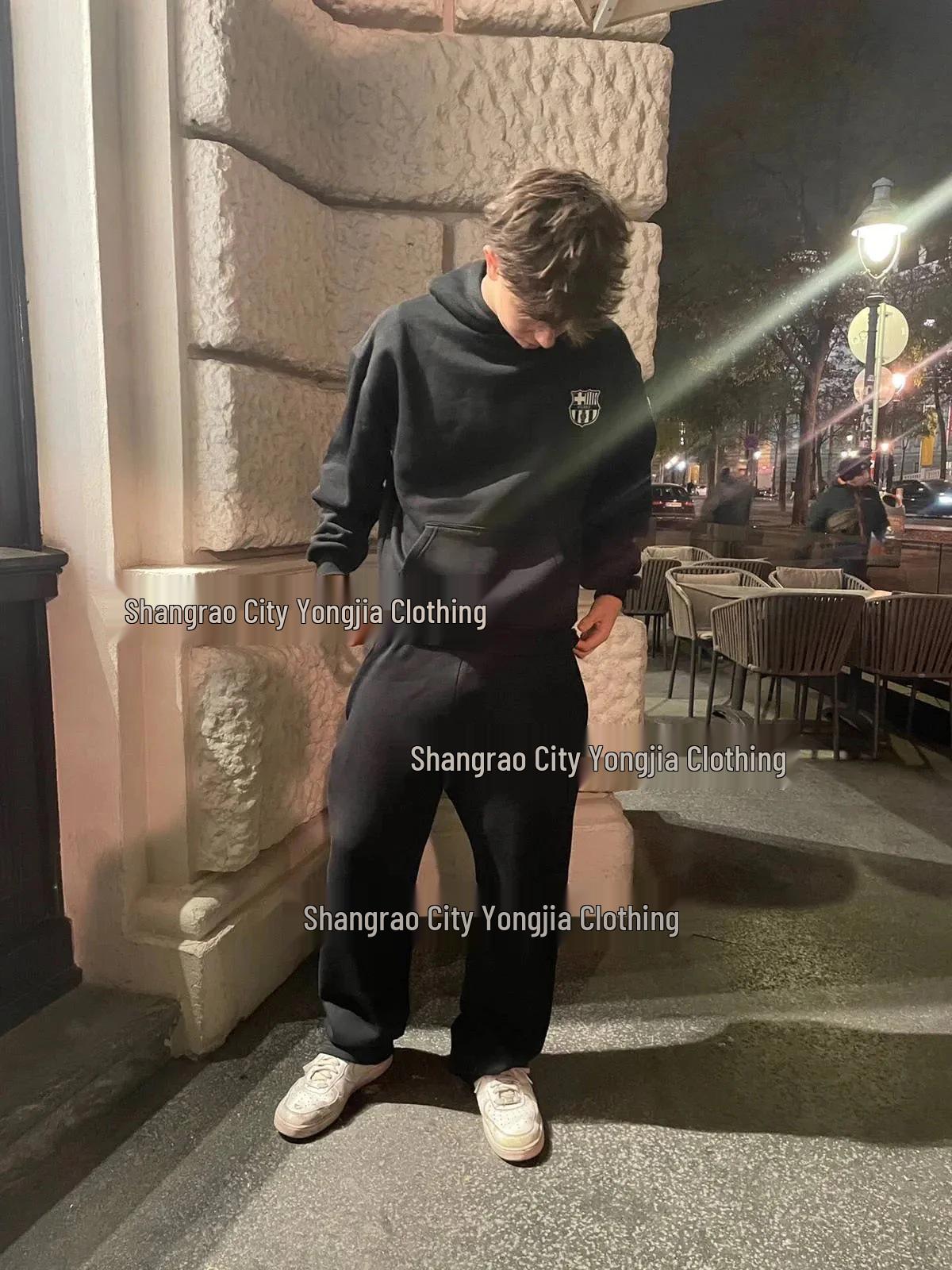 Unisex Cross-Border European Letter Print Hooded Pullover Sweatshirt – Casual Loose Fit, Long Sleeve, Autumn/Winter Sportswear 5XL