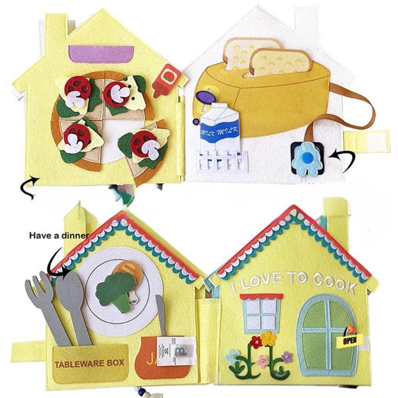 Sensory Activity Book Toddler Quiet Books Brain Developmental Cognitive Fabric Book Toy Preschooler Teaching Aids Book