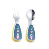 304 Stainless Steel Kids' Cartoon Cutlery Set - Short Handle Spoon & Fork for Baby Training
