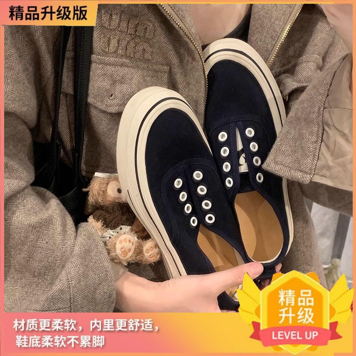 

Универсальная обувь на доске с круглым носком, легкая повседневная, дышащая, модная парусиновая обувь, весна и лето, новая легкая роскошь 39 чёрный