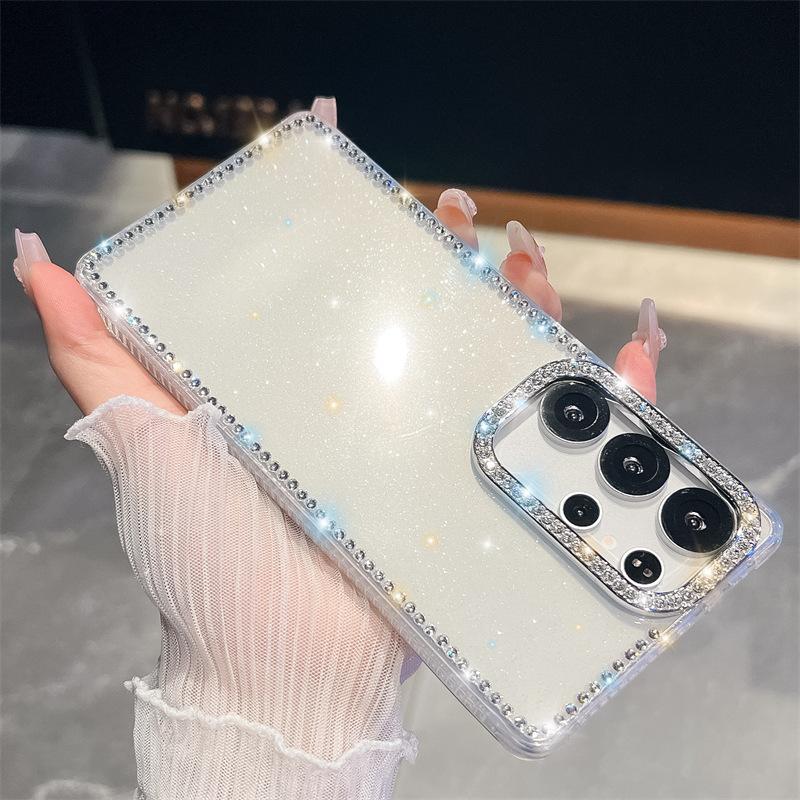 

Side Diamond Glitter Powder Imd Hard Shell Suitable for Samsung S25S24S23 Ultra Diamond Set Fashionable Mobile Phone Case A16 A56 Women Samsung A56 5G