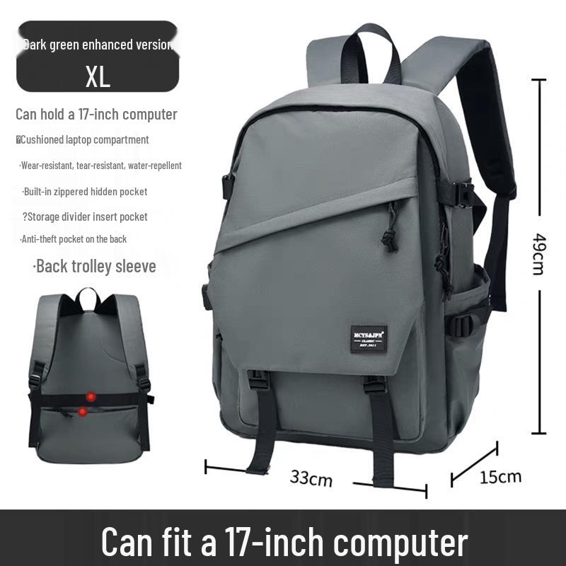 

Модный компьютерный рюкзак большой вместимости для студентов и пар Small Basic темно-зеленого