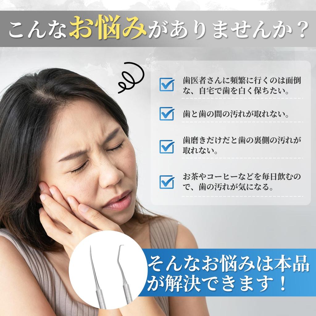 Stainless Steel Dental Probe for Tartar Tartar and Home Use Removal, Removal, (STG-2)