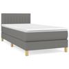3140730 vidaXL Lit à sommier tapissier avec matelas Gris foncé 80x200 cm Tissu