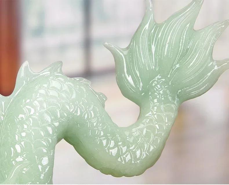 Lucky Animal Jade Housewarming Dragon Crafts Office Home Living Room Decor