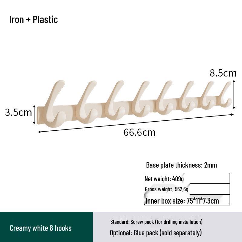 Space Aluminum No-Drill Clothes Hook for Bedroom/Bathroom Doors