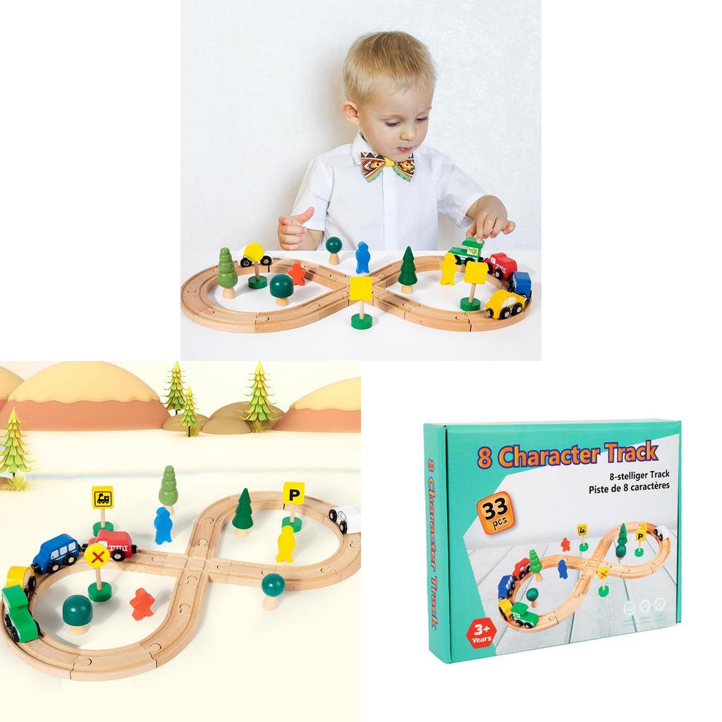 Wooden Childrens Train Track Toy For Creative Play And Development