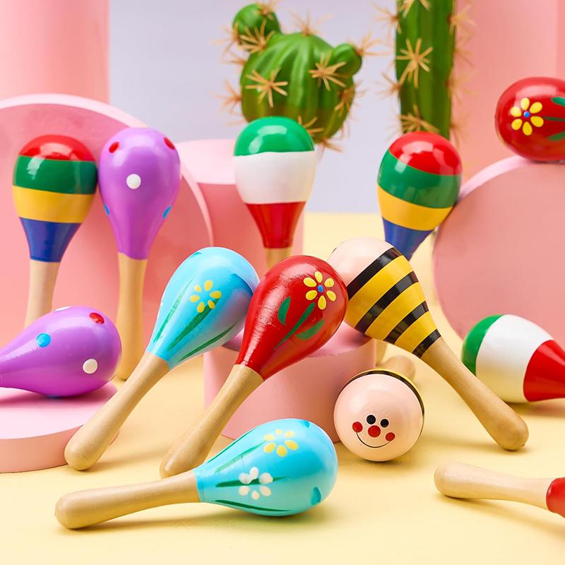 1/2pcs Colorful Wooden Maracas School Music Teaching Tools Student Classroom Rewards Party Favors Festival Birthday Gift TMZ