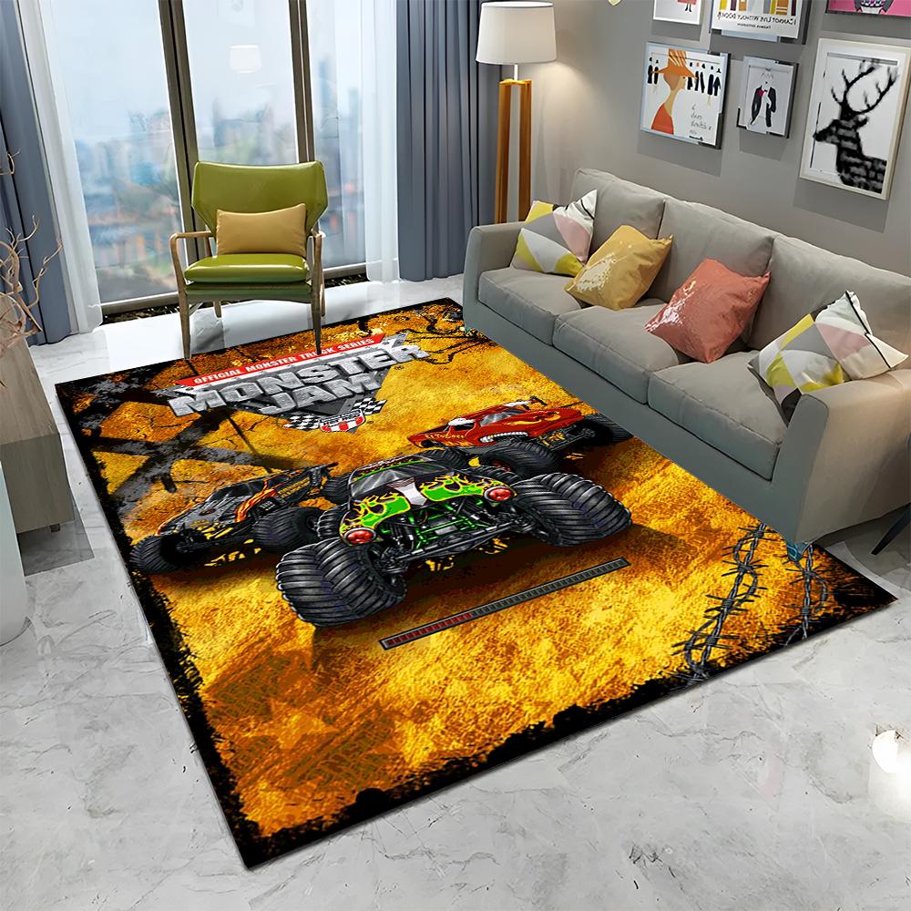 Covor 3D Monster Jam Monster Truck Desen Animat pentru Casă Living Dormitor Canapea Covoraș Decor, Covor pentru Copii Covoraș de Podea Antiderapant