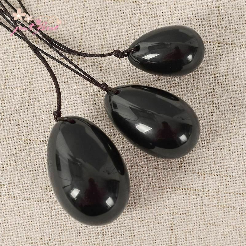 3 / Set Natural Black Obsidian Yoni Egg Kegel Exercise Massage Balls Kegel Exercisers
