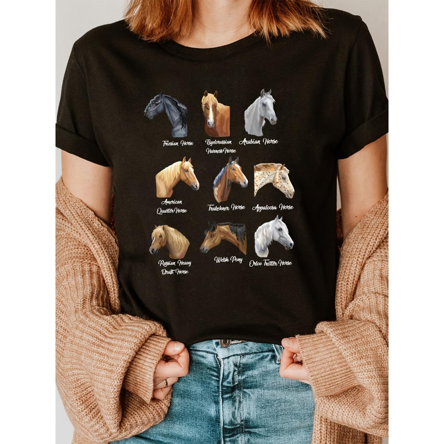 

Nine Heads Fashion Letter Print T-shirt, Short Sleeve Crew Neck Casual Top for Summer & Spring, Women s Clothing XXL чорний