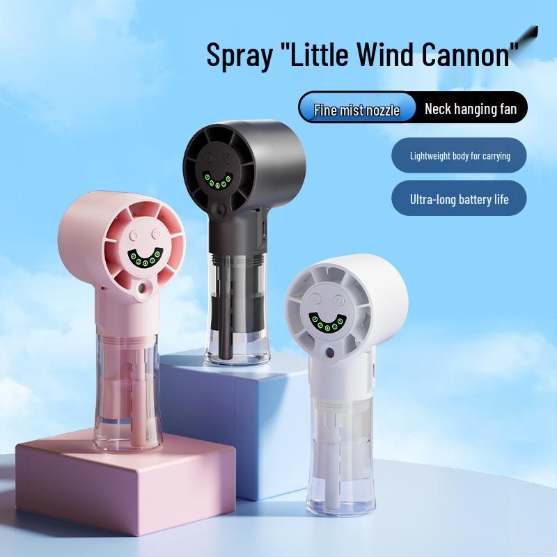 Portable Handheld Mini Fan and Humidifier: Neck Hanging, Desktop Use, Strong Wind for Outdoor or Home