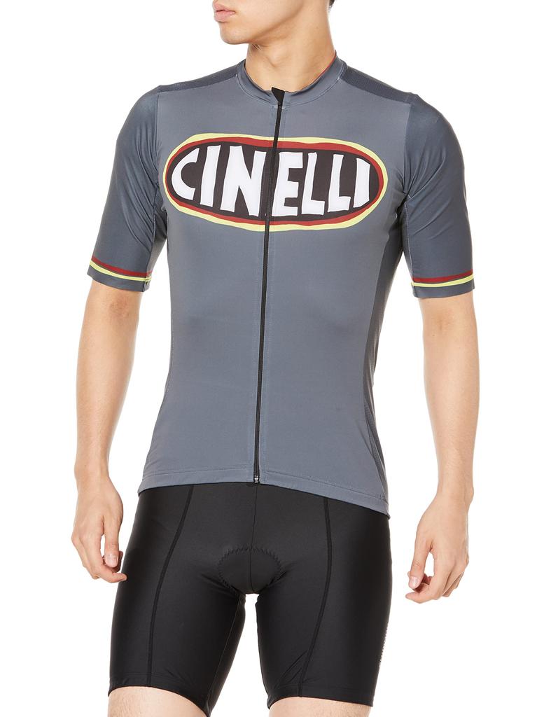 Gruppo Ana Cycling Size 4 504CNJRB5 Men's Benaroya-Eyes Jersey, U, Gray, Large,