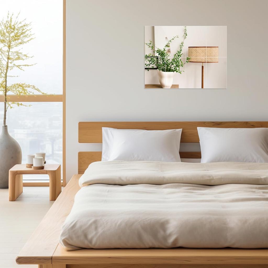 8 Pcs Shatterproof Plastic Mirrors, Self Adhesive Acrylic Mirror, Acrylic Mirror Sheet, Small Flexible Mirror Sheet with Soft Round Corner, Double