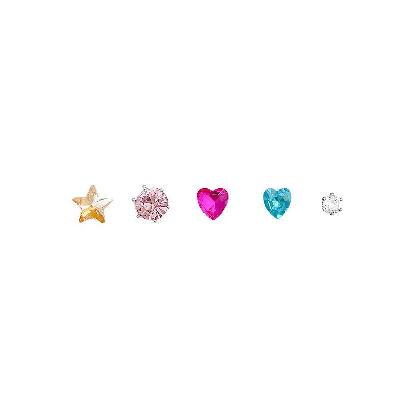 S925 Silver Five-Pointed Star Zircon Love Earrings for Women - Light Luxury Niche Design