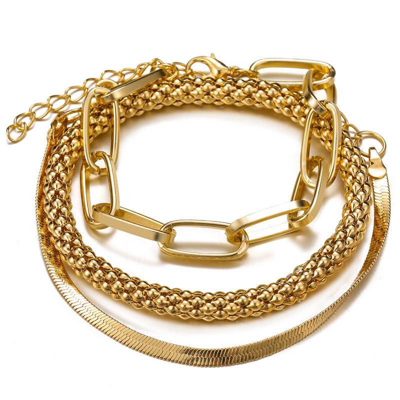 5 Bracciali Donna Eleganti A Catena - Set Regalo Con Ciondoli, Placcato Oro E Argento, Regolabili - Gioielli Fashion Per Donne E Ragazze