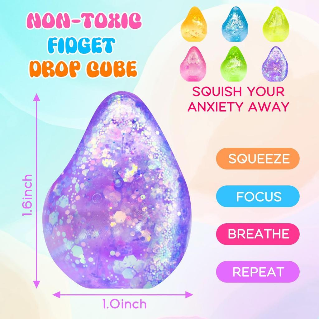 Water Drop Maltose Stress Relieving Ball Pinching Toy Soft Transparent Silicone Stress Relief Squeeze Adult Kids Toy Ball