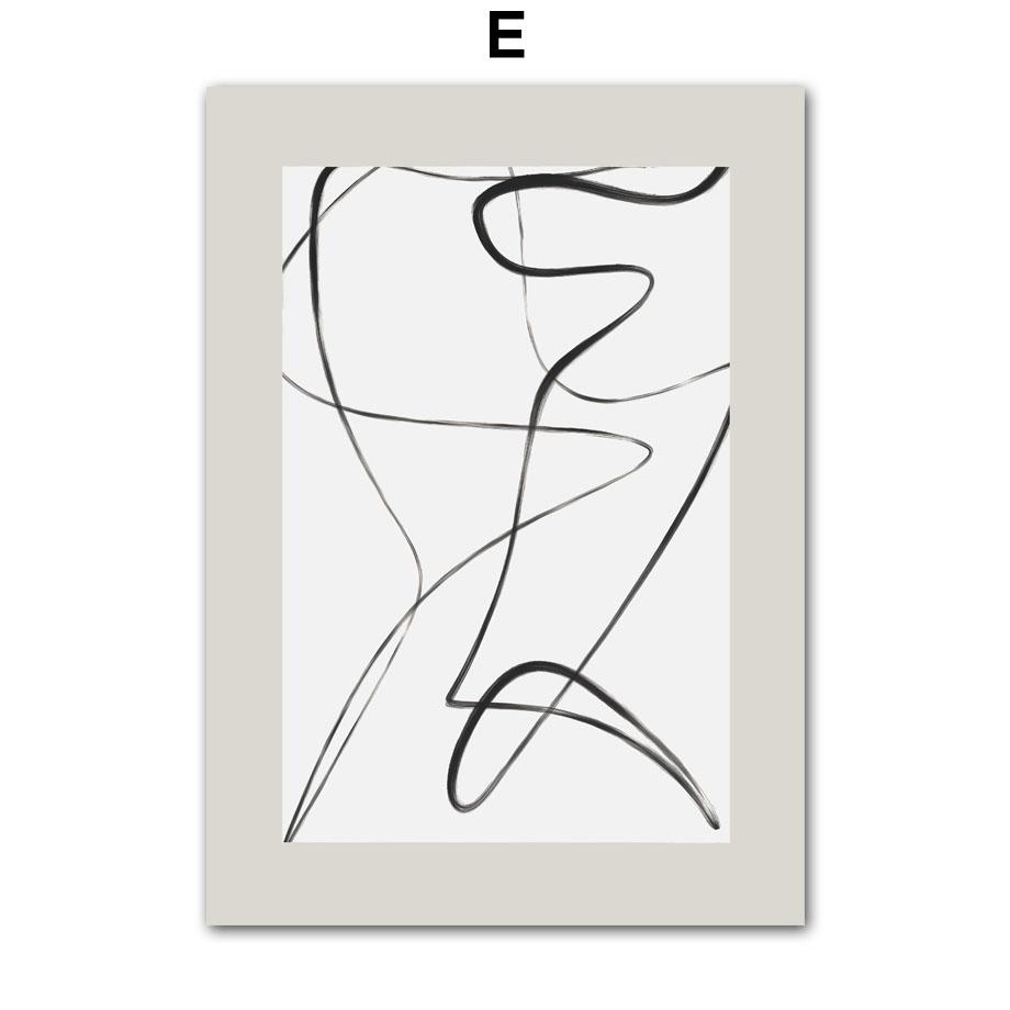 Black Lines Drawing Girl Body Rainbow Abstract Posters Prints Wall Art Canvas Painting Hotel Bar Pictures For Living Room Decor