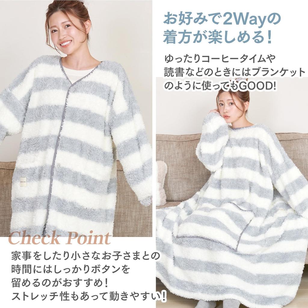 Luanna Jenna Women's Wearable Blanket, Loungewear, Fluffy, Birthday Gift, QWHIB08 (Blue Gray)