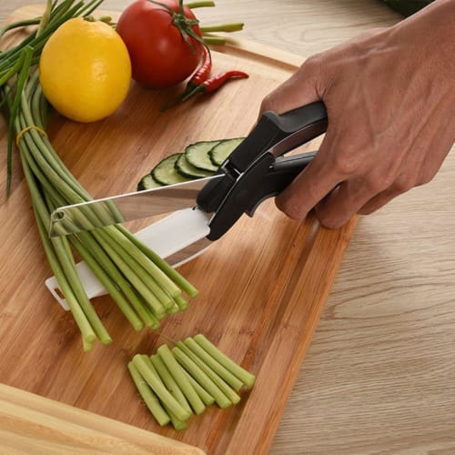 Smart Food Cutter, Salad Chopper, and Vegetable Scissors with Built-in Cutting Board for Easy Cutting, Perfect for You and Your Friends