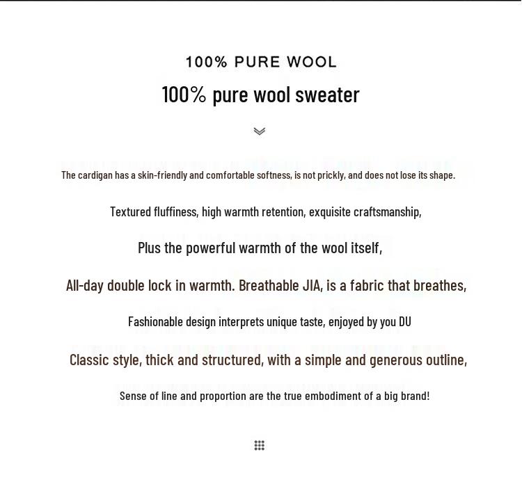 Men's Pure Wool Thickened Winter Pullover - Color Block Round Neck Cashmere Sweater