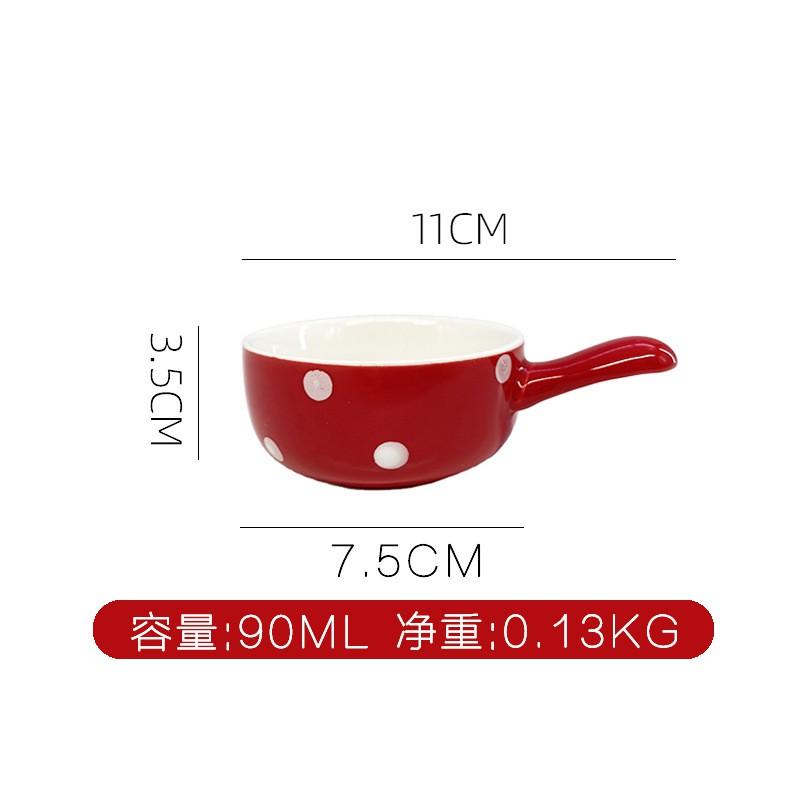 Ceramic Dipping Sauces Dressings Snacks Mini Cartoon-Style Condiment Dish With Polka Dot Design Microwave Safe