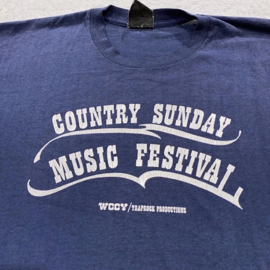 vtg 80s COUNTRY SUNDAY MUSIC FESTIVAL CONCERT T-Shirt M single stitch new jersey L