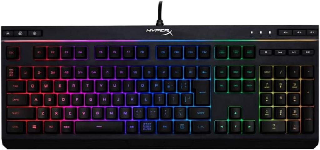 HyperX Alloy Core RGB Gaming Keyboard with Japanese LED Water and a Warranty Layout, Backlighting, Resistance, 2-Year (HX-KB5ME2-JP, 4P4F5AJ#ABJ)