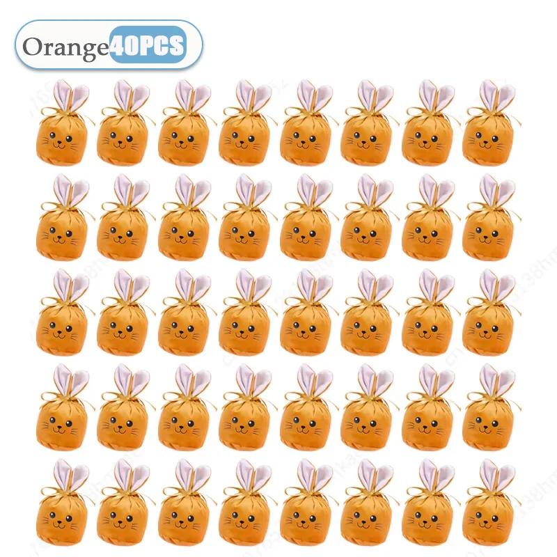 1-40 Stück Hasentüten mit Hasenohren Weiche Samt-Geschenktüten Niedliches Hasenlächeln Perfekt für Zucker Süßigkeiten Osterdekoration und Geschenkverpackung