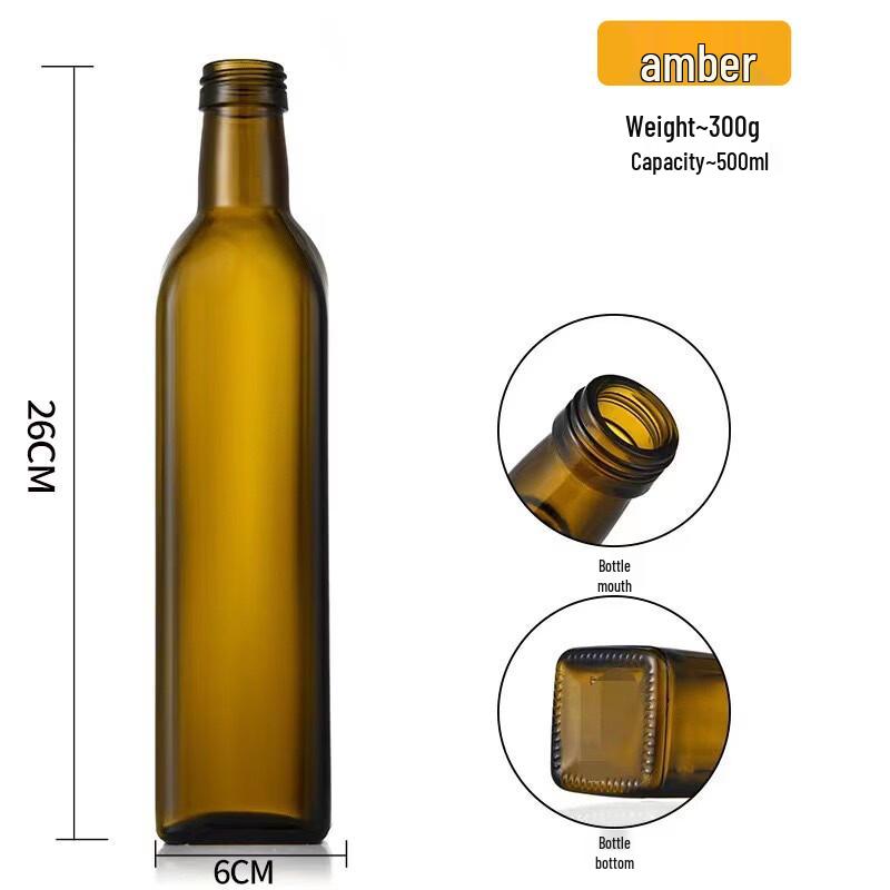 Amber Glass Oil and Vinegar Dispenser Bottle Set