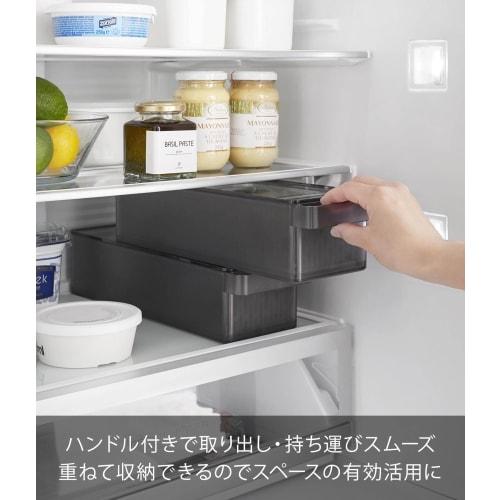 Yamazaki Tower Refrigerator Colander Bowl with Lid and Divider, Black, Container: W37.5 x D11 x H8.5cm, Dishwasher Safe, Model 1474