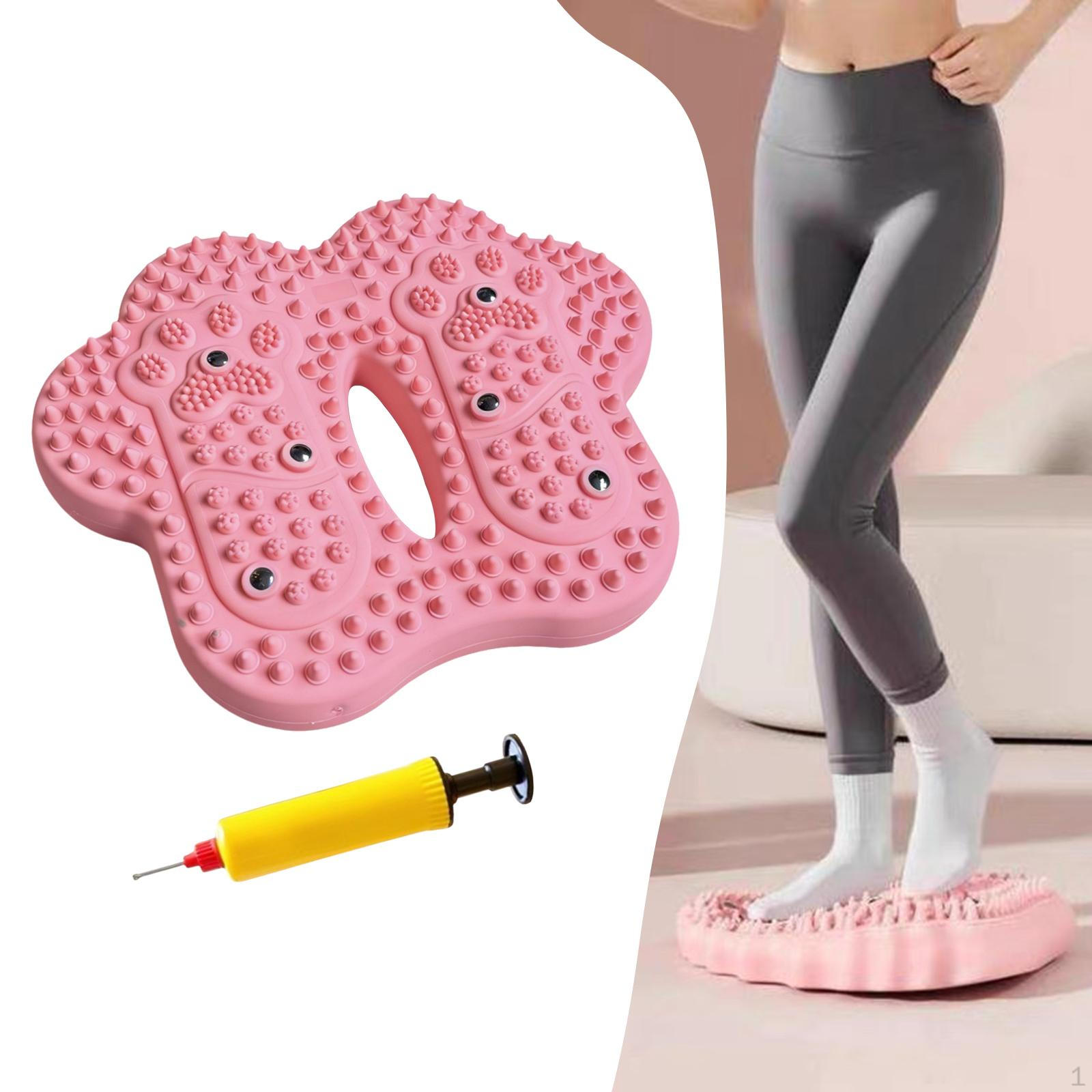 Foot Feet Acupressure Pad Inflatable Versatile Anti Slip Pressure Point Relaxation for Traveling pink