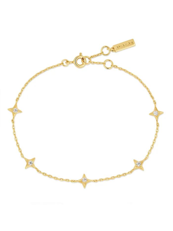 Gold Star Station 925 Silver Bracelet B061-02G.